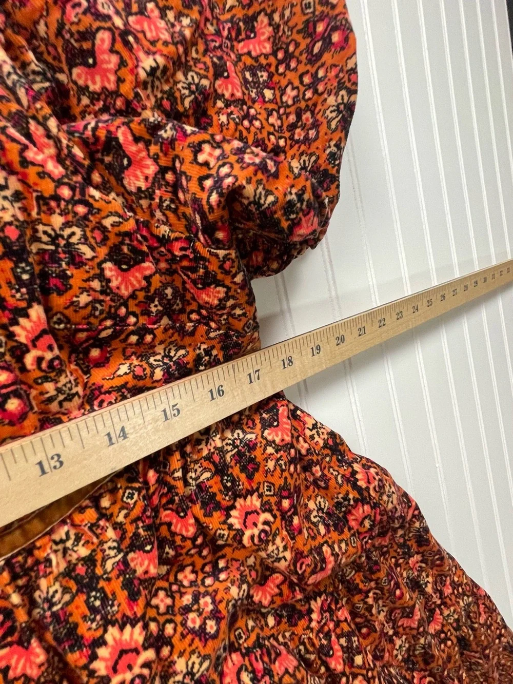 🍂 Free People Corduroy Floral Dress | Thanksgiving Boho Cottagecore